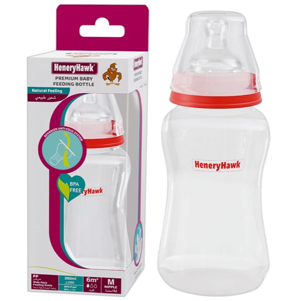 HeneryHawk Natural Feeling Anti-Colic BPA Free Wide Mouth Wide Neck Feeding Bottle pack
