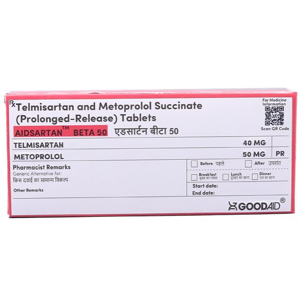 Aidsartan Beta 50 Tablet PR pack